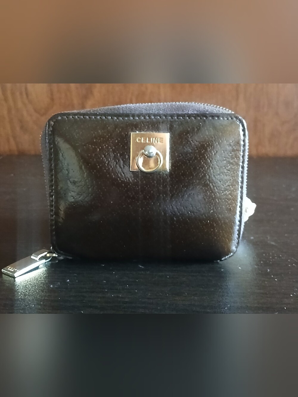 CELINE brown leather coin purse